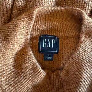 Gap Mock Turtleneck Slouchy Waffle Stitch Sweater Ochre Size Large